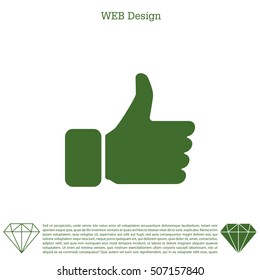 thumb up icon, vector illustration