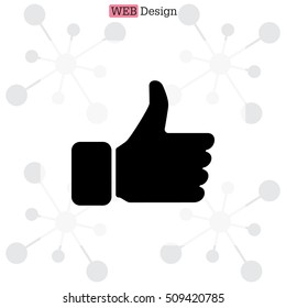 thumb up icon, vector illustration