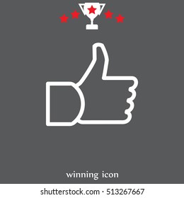 thumb up icon, vector illustration