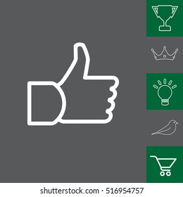 thumb up icon, vector illustration