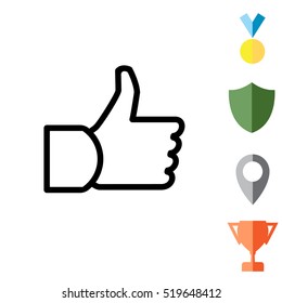 thumb up icon, vector illustration
