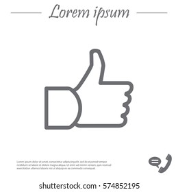 thumb up icon, vector illustration