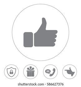 thumb up icon, vector illustration