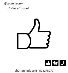 thumb up icon, vector illustration