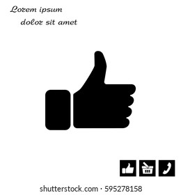 thumb up icon, vector illustration