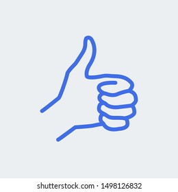thumb up icon vector illustration eps10. Isolated badge for website or app - stock infographics