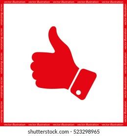 thumb up icon vector illustration eps10. Isolated badge for website or app - stock infographics