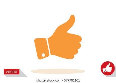 thumb up icon vector illustration eps10. Isolated badges for website or app - stock infographics.