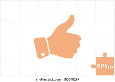 thumb up icon vector illustration eps10. Isolated badges for website or app - stock infographics