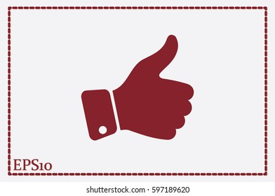 thumb up icon vector illustration eps10. Isolated badges for website or app - stock infographics