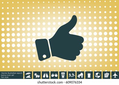 thumb up icon vector illustration eps10. Isolated badges for website or app - stock infographics