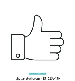 thumb up icon vector illustration logo template for many purpose. Isolated on white background.