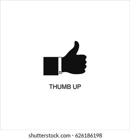Thumb up icon vector illustration on white background.