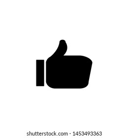 Thumb Up icon. Vector illustration style is flat iconic symbol, black color, transparent background. Designed for web and software interfaces.