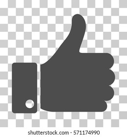 Thumb Up icon. Vector illustration style is flat iconic symbol, gray color, transparent background. Designed for web and software interfaces.