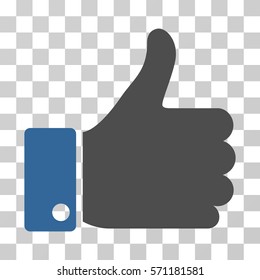 Thumb Up icon. Vector illustration style is flat iconic bicolor symbol, cobalt and gray colors, transparent background. Designed for web and software interfaces.