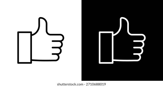Thumb icon. Vector linear icon isolated in black and white