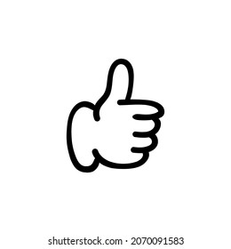 thumb up icon in vector. Logotype - Doodle