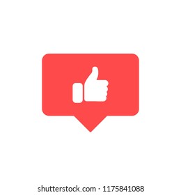 Thumb up icon vector. Social media.  Like notification icon. Thumb up symbol. Stock vector