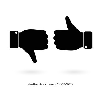 thumb up icons.  thumb down icons. vector illustration