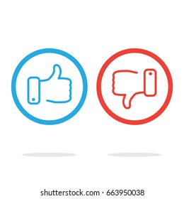thumb icons. like and dislike. vector illustration.