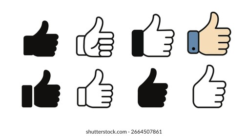 Conjunto de iconos de pulgar hacia arriba. Como el paquete de Vector de iconos