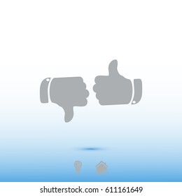thumb up icons, vector best flat icon, EPS