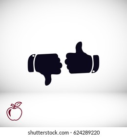 thumb up icons, vector best flat icon, EPS