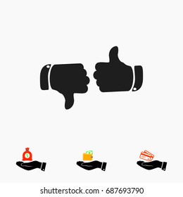 thumb up icons, vector best flat icon, EPS