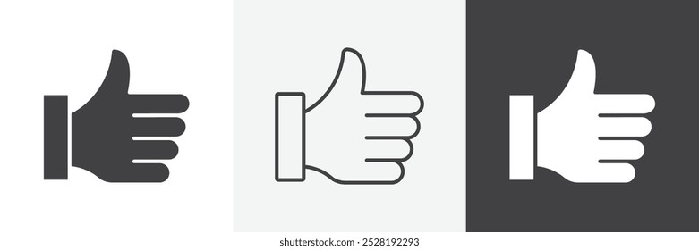 Icono del pulgar. Ilustración vectorial lineal plana moderna de moda sobre fondo blanco.