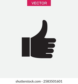 Thumb up icon.vector flat black simple trendy style illustration for web and app..eps