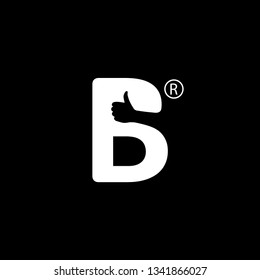 Thumb Up initial letter B logo design icon set