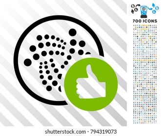 Thumb Up Iota icon with 700 bonus bitcoin mining and blockchain icons. Vector illustration style is flat iconic symbols design for crypto currency software.