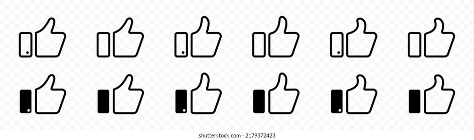 Thumb up isolated vector icon collection. Vector EPS 10