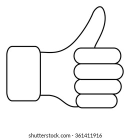 The thumb lifted upwards. Vector illustration.