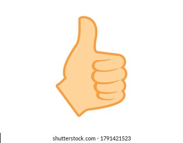 Thumb up like hand icon vector. Like hand symbol vector. Left hand thumb up icon vector. Thumb up hand icon isolated on a white background