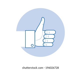 Thumb up "like" hand symbol.