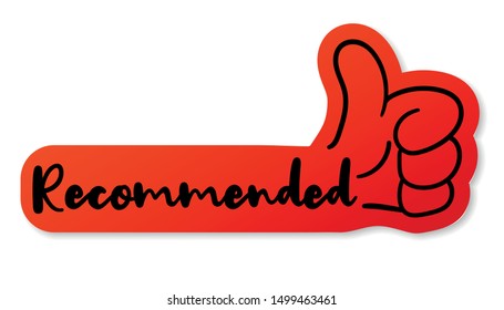 Thumb up "like" hand symbol. Vector, EPS10. banner recommended with thumbs up