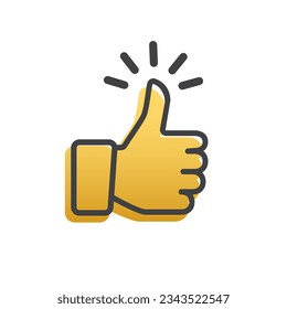 Thumb up "like" icon, sticker, vector.