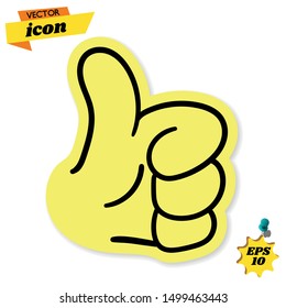 Thumb up "like" icon. Vector, EPS10. banner, sticker recommended with thumbs up