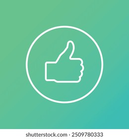 Pulgar hacia arriba como icono. Ilustración vectorial