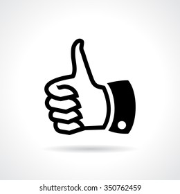 Thumb up like icon vector illustration isolated on white background