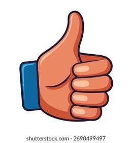 Pulgar hacia arriba como el Vector del icono en el fondo blanco