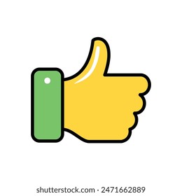 Thumb up like illustration on white background.