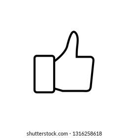Thumb Up (Like) line Icon, logo isolated on white background