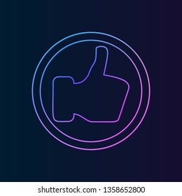 thumb up like nolan icon. Simple thin line, outline vector of web, minimalistic icons for UI and UX, website or mobile application