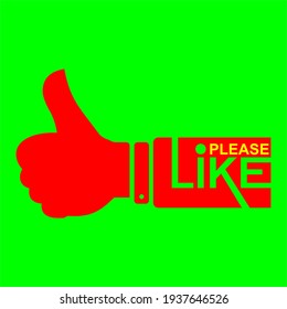 Thumb up y Like Sign for website y aplicación móvil para medios sociales firman un estilo diferente como en la pantalla verde