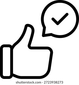 Icono de línea de pulgar hacia arriba Ilustración Vector