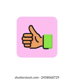 Symbol für Aufklapplinie. Genehmigung, Hand. Gesten-Konzept. Kann für Themen wie soziales Netzwerk, mobile App, Website verwendet werden.