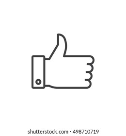 thumb up line icon, outline vector sign, linear pictogram isolated on white. logo illustration